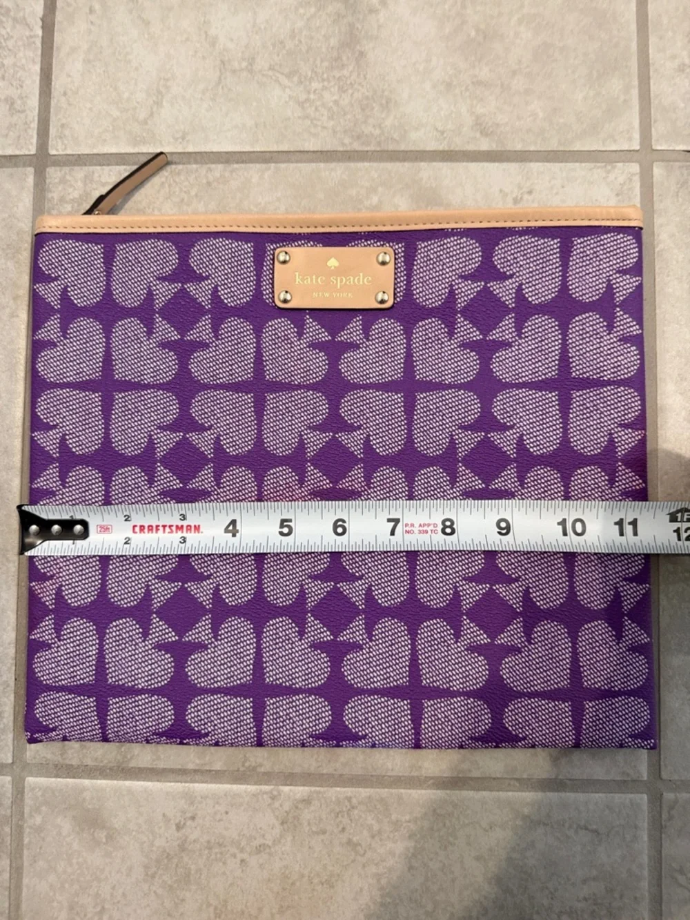 kate spade Purple Adrianne Ace of Hearts iPad Pouch Clutch